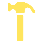 Pictogram of a hammer.