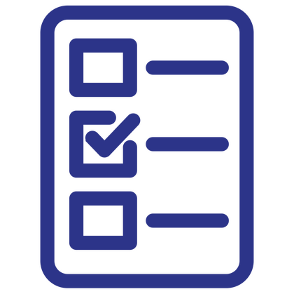 Pictogram of a document with a checklist.