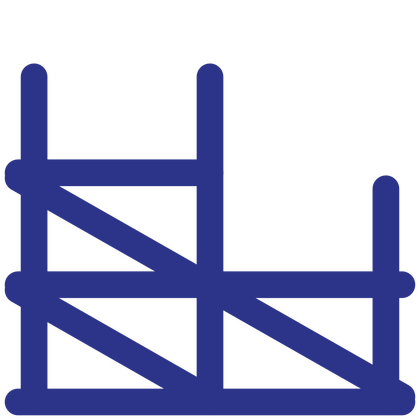 Pictogram of a scaffolding structure.